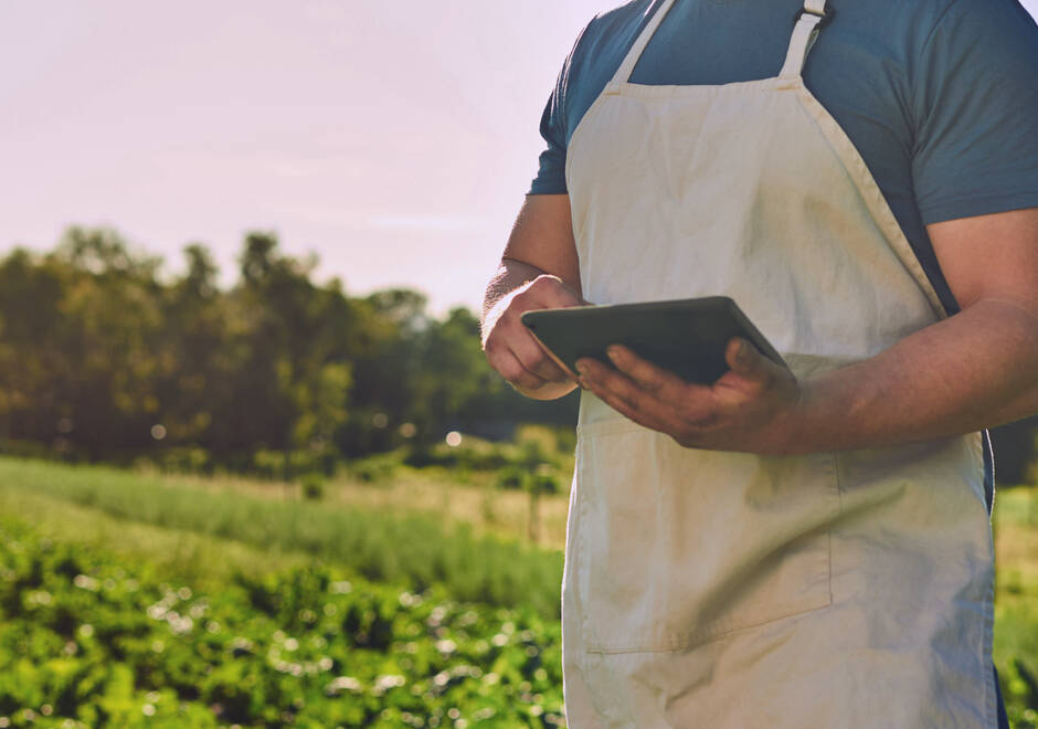 Agriculteur dans un champ